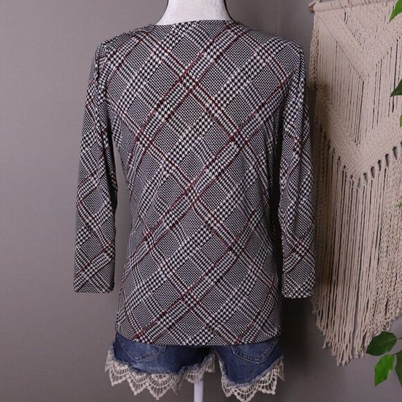 Charter Club | Stretch Knit Printed Wrap Top Small‎ - Picture 5 of 6